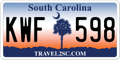 SC license plate KWF598