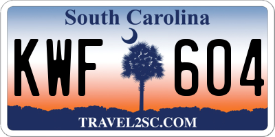 SC license plate KWF604