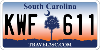 SC license plate KWF611