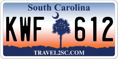 SC license plate KWF612