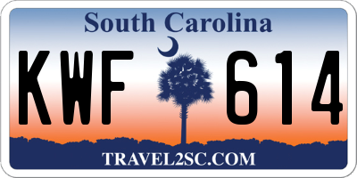 SC license plate KWF614