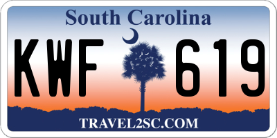 SC license plate KWF619