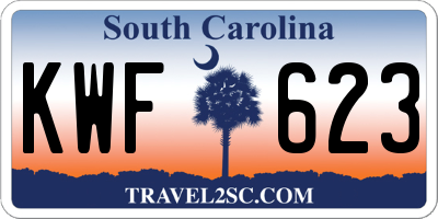 SC license plate KWF623