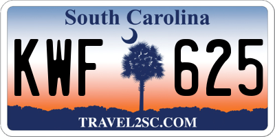 SC license plate KWF625
