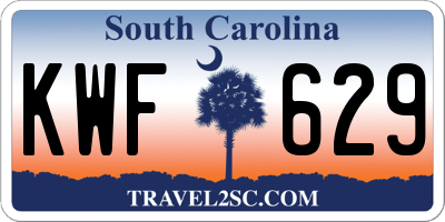 SC license plate KWF629