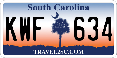 SC license plate KWF634