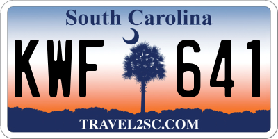 SC license plate KWF641