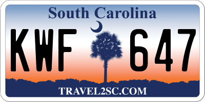 SC license plate KWF647