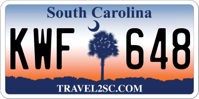 SC license plate KWF648