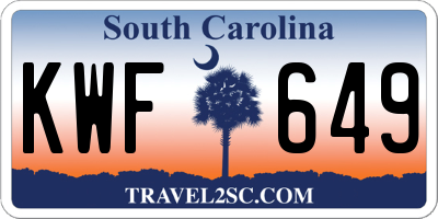 SC license plate KWF649
