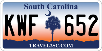 SC license plate KWF652