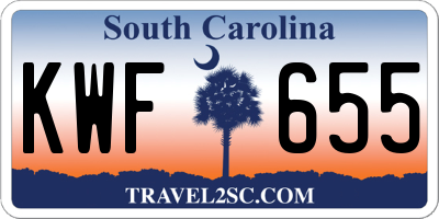 SC license plate KWF655