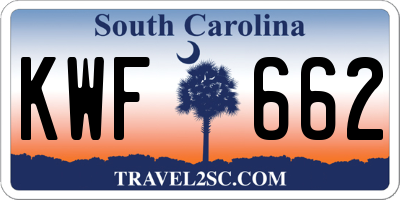 SC license plate KWF662
