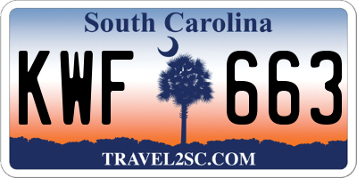 SC license plate KWF663