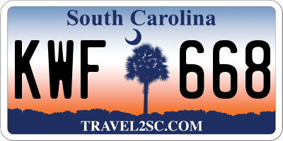 SC license plate KWF668