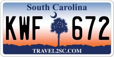 SC license plate KWF672