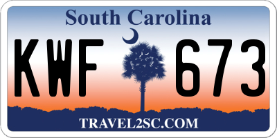 SC license plate KWF673