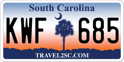 SC license plate KWF685