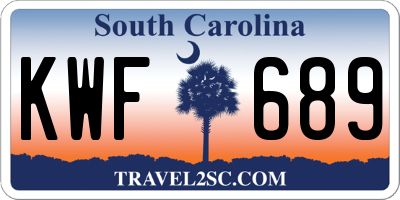 SC license plate KWF689