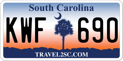 SC license plate KWF690