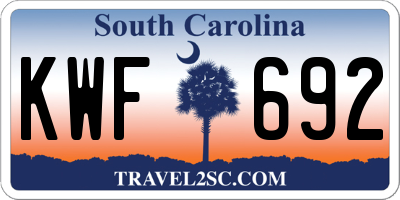 SC license plate KWF692