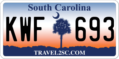 SC license plate KWF693