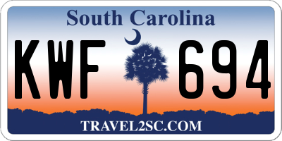 SC license plate KWF694
