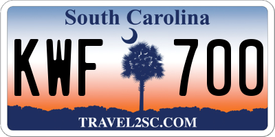 SC license plate KWF700