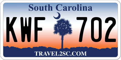 SC license plate KWF702
