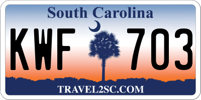 SC license plate KWF703