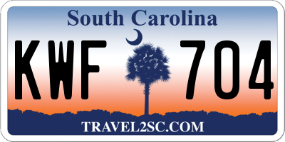 SC license plate KWF704