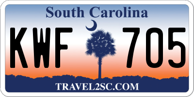 SC license plate KWF705