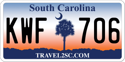 SC license plate KWF706