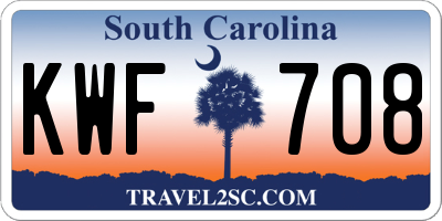 SC license plate KWF708