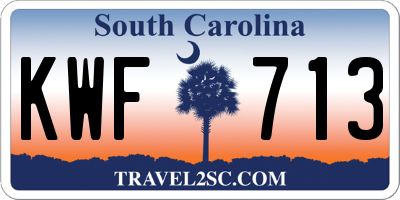 SC license plate KWF713