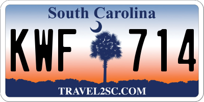 SC license plate KWF714