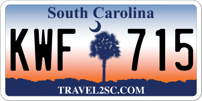 SC license plate KWF715