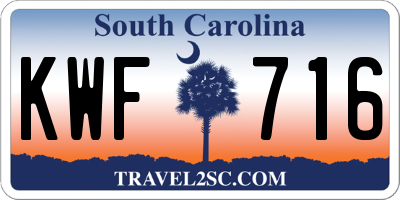 SC license plate KWF716