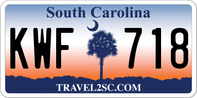 SC license plate KWF718