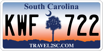 SC license plate KWF722