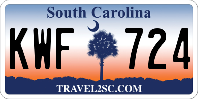SC license plate KWF724