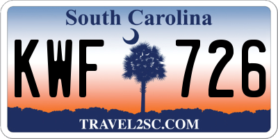 SC license plate KWF726