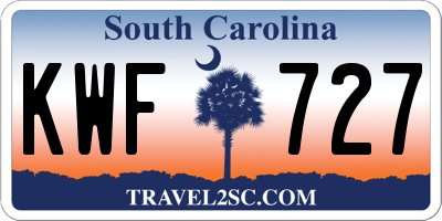 SC license plate KWF727