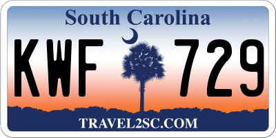 SC license plate KWF729