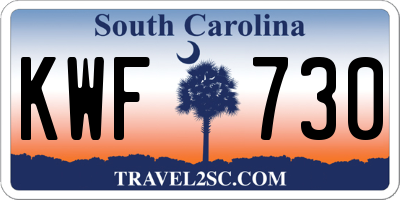 SC license plate KWF730