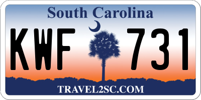 SC license plate KWF731