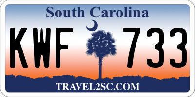 SC license plate KWF733