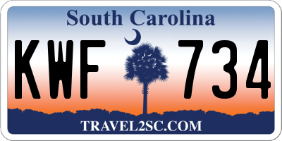 SC license plate KWF734