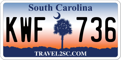 SC license plate KWF736