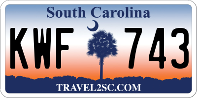 SC license plate KWF743